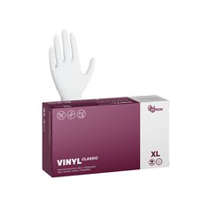 VINYLOVÉ rukavice BÍLÉ Vel XL VINYL CLASSIC Pudrované 4.8 g [100 ks]