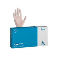 T-PE rukavice TPE ALLFOOD 200ks, nepudrované bílé 37mi, Velikost L