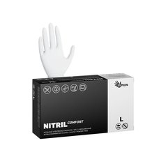 NITRILOVÉ rukavice BÍLÉ Vel L NITRIL COMFORT NEpudrované 3.8 g  [100 ks]