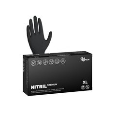 NITRILOVÉ rukavice ČERNÉ Vel XL NITRIL PREMIUM NEpudrované 4.0 g [100 ks]