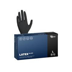 LATEXOVÉ rukavice ČERNÉ  Vel  L NEpudrované 5.8 g [100 ks]
