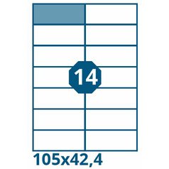 PRINT A4, samolepicí etikety, 105x42,4 mm, + potisk (100 listů/2x7=14 etiket)