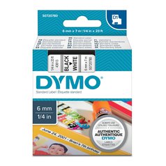 DYMO pásky D1 standardní - 6mm x 7m / černý tisk / bílá páska