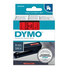DYMO pásky D1 standardní - 9mm x 7m / černý tisk / červená páska
