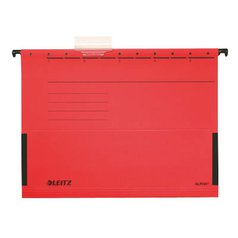 Závěsné desky Leitz Alpha s bočnicemi - červená