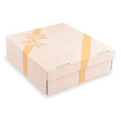 Krabice na dort z vlnité lepenky celoplošný potisk 28 x 28 x 10 cm [100 ks]