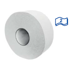 Toaletní papír JUMBO 2-vrstvý, o19cm, bílý, CELULÓZA/TISSUE, 100 m [12 ks]