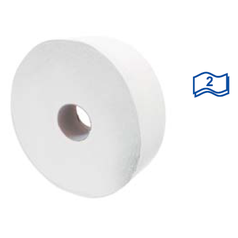 Toaletní papír JUMBO 2-vrstvý, o26cm, bílý, CELULÓZA/TISSUE, 220 m [6 ks]