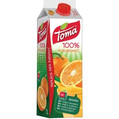 Toma džusy 1 L - pomeranč / 100 %