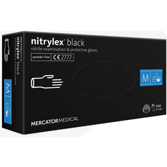 NITRILOVÉ rukavice ČERNÉ Vel M Nitrylex Black  NEpudrované [100 ks]