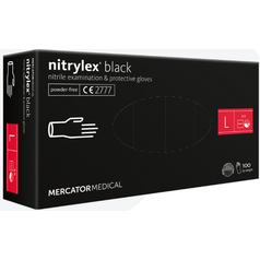 NITRILOVÉ rukavice ČERNÉ Vel L Nitrylex Black NEpudrované [100 ks]