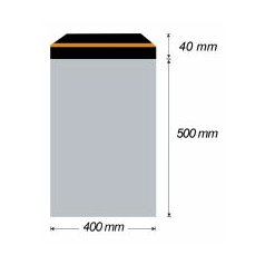 Plastová obálka samolepicí 400 x 500 mm + 40 mm x 0,07 mm (50ks/bal)
