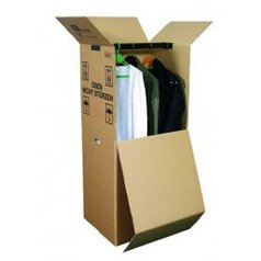 Šatní box - Stěhovací krabice - 60cm x 50cm x 135cm, barva hnědá