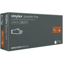 VINYLOVÉ rukavice BÍLÉ Vel XL NEpudrované  MERCATOR Vinylex (PF) [100 ks]